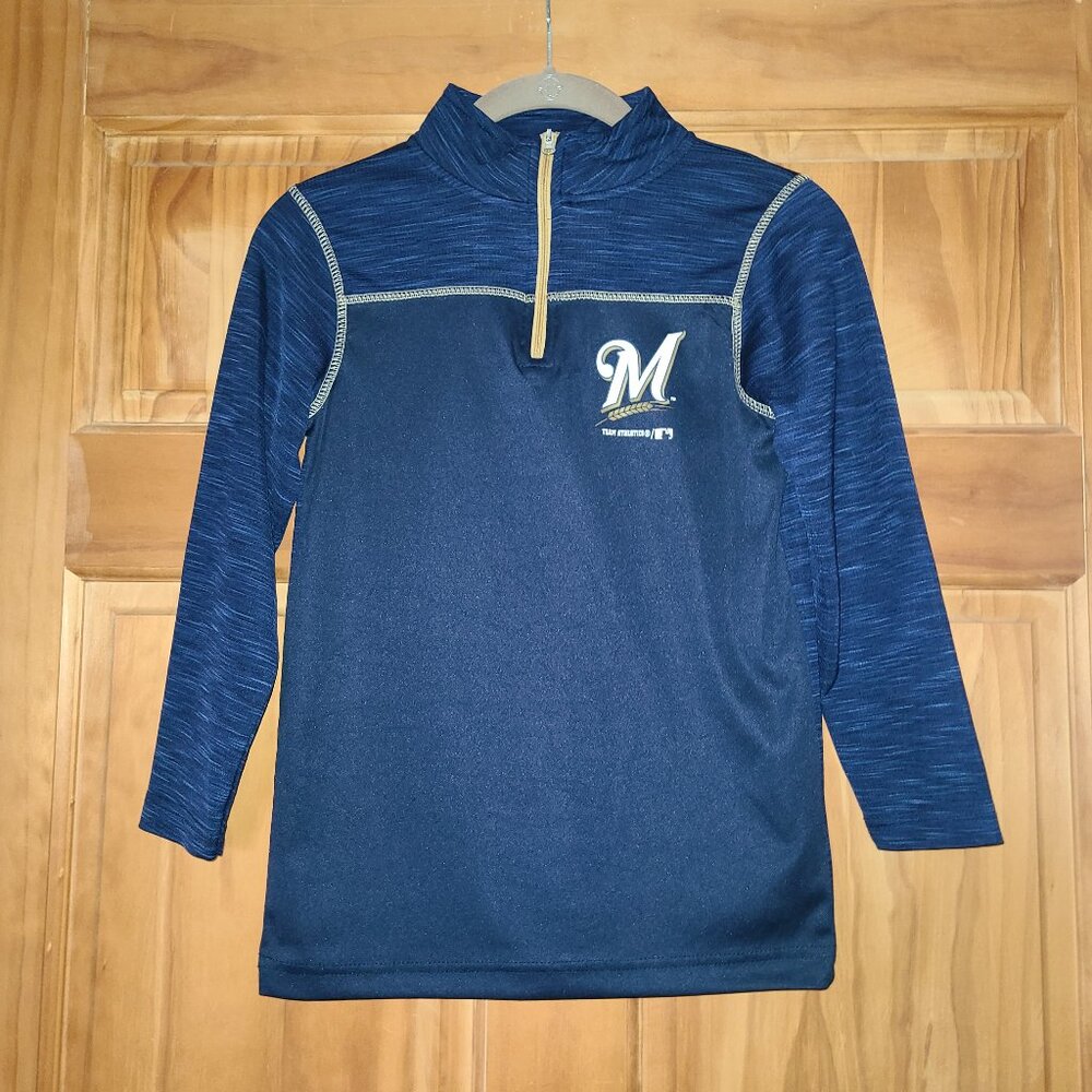BoysGenuine Merchandise By Team Athletics Milwaukee Brewers Long Sleeve Pullover